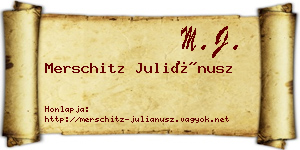 Merschitz Juliánusz névjegykártya